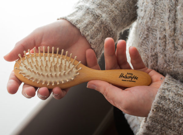 020 Small Wooden Hair Brush with Nylon Bristles - Bachca